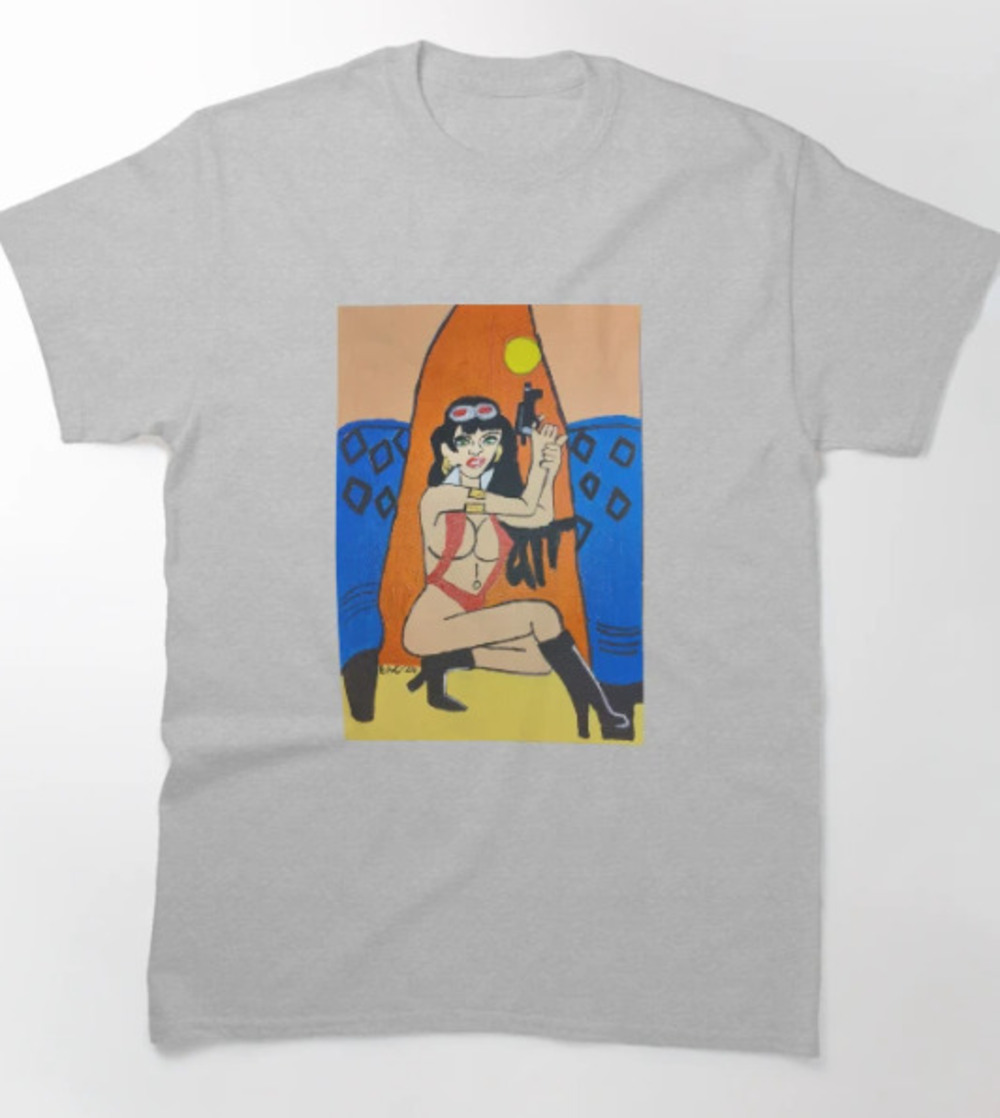 Vampirella Showdown Classic T Shirt Ash Grey